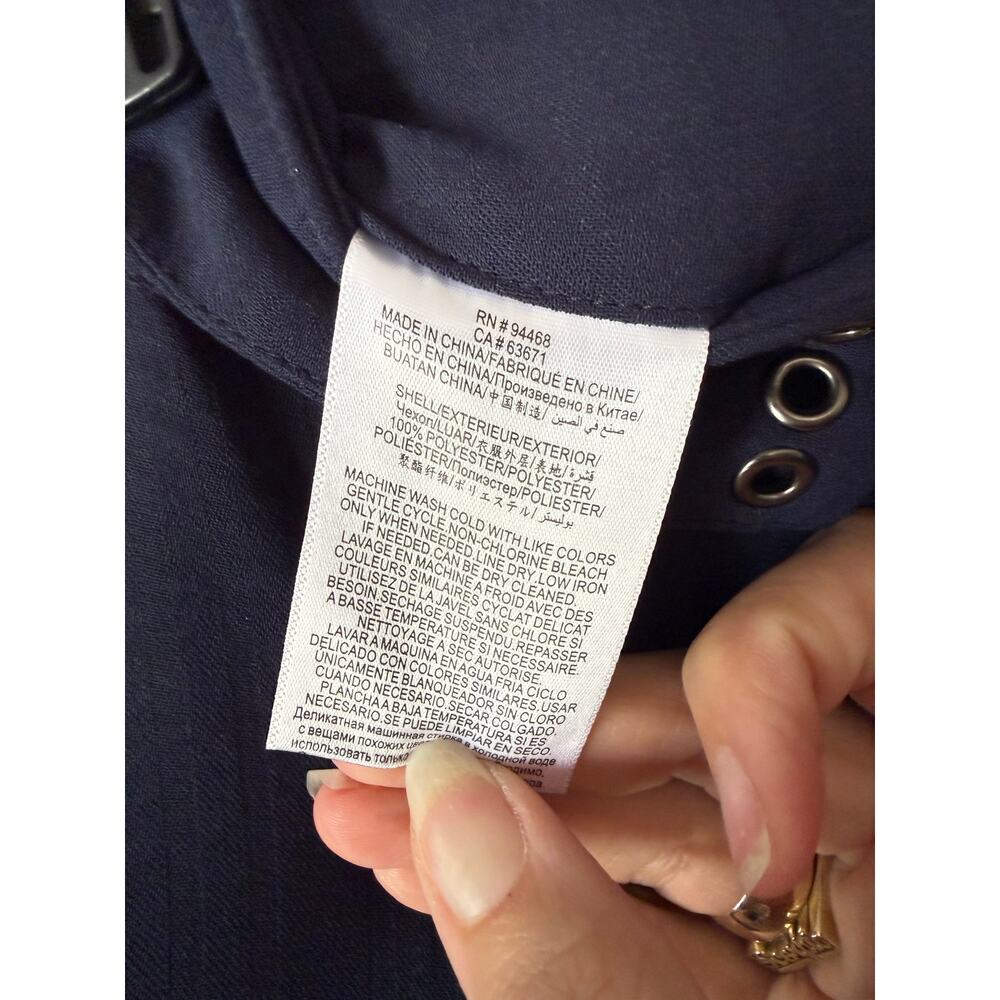 BCBGeneration Navy Wide Leg Palazzo Pants High Rise Minimalist Flowy Trouser M - Picture 5 of 9